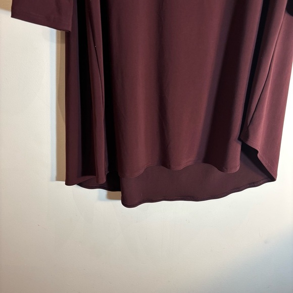 SYMPLI Sz 18 Tunic 3/4 Sleeve Oval Neckline Cut Out High Low Long Line Slinky - Picture 2 of 9